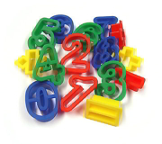 15 Plastic Number and Math Symbols Dough Cutters