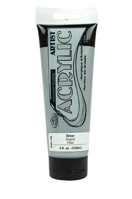 120ml Tube Of Silver Artists Quality Acrylic Paint