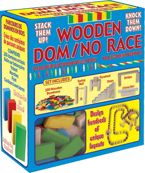 200 Piece Wooden Toy Domino Race Construction Set - 00435