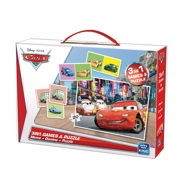 Children's 3 In 1 Disney Cars Lightning Mcqueen Jigsaw Puzzle & Games Set