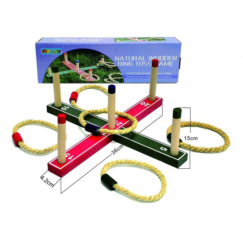 Wooden Garden Quoits Traditional Style Outdoor Hoopla Game 