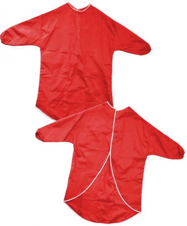 Children's Red Protective Play Apron 65cm Painting Smock - 1032R