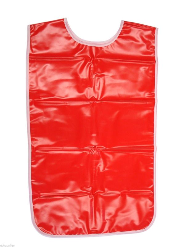 Children's Red Pvc Painting And Cooking Tabard Apron 61cm x 58cm - 1050
