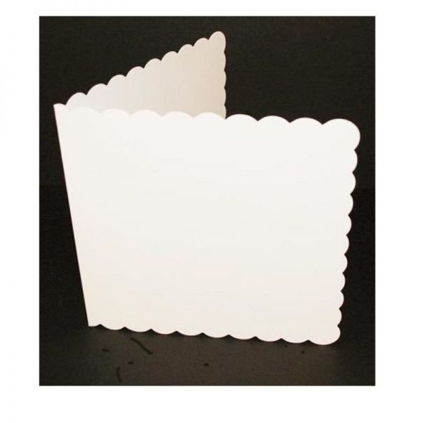 25 7x7 White Scallop Edge Cards & Envelopes 300gsm Card Making 1076