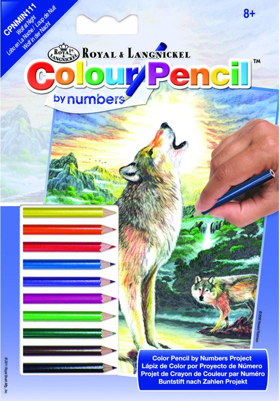 A5 Colour Sketching Made Easy Drawing Kit - Wolf At Night