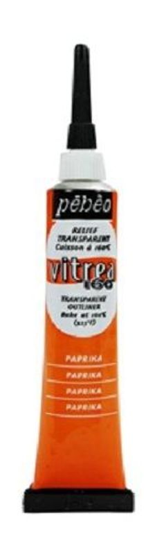 Pebeo Vitrea 160 Paprika Orange Glass Paint Outliner - 11461