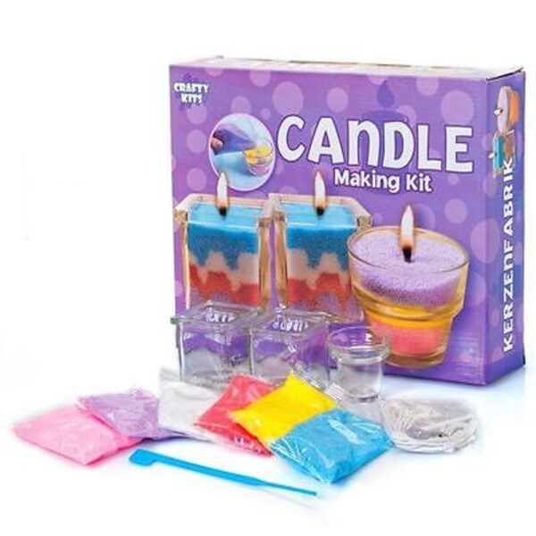 Candle Making & Decorating Kit 3 Jars 5 Coloured Sands - 15-2819