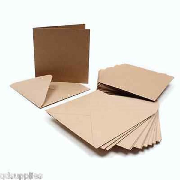 50 6x6 Kraft Cards 280gsm And Envelopes 120gsm - 2047