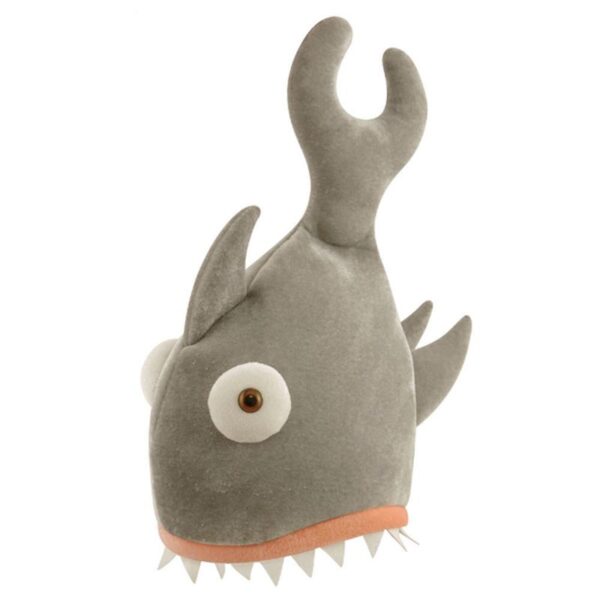 Grey Fabric Fancy Dress Shark Hat For Kids And Adults - H00 513