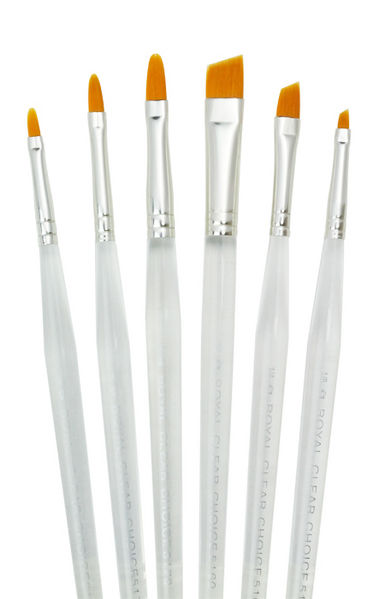 Clear Choice Taklon Brush Set 6 Filbert And Angular Brushes Cl-fil/ang