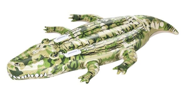 Inflatable Camouflauge Crocodile 69" x 40" Swimming Pool Ride On 41090