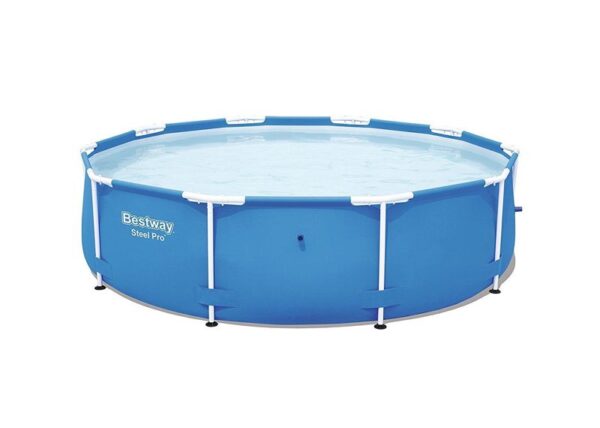 Large 10ft Wide x 30" Rigid Steel Frame Round Swimming Pool 56677
