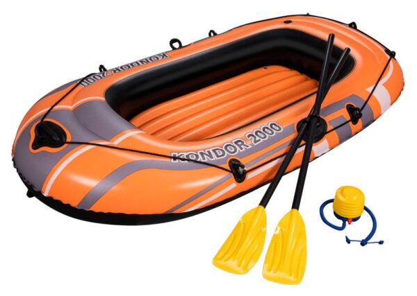 Inflatable Boat 2 Person Raft Pump & Paddle Oars 73" x 39"