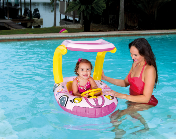Pink UV Protection Inflatable Car Pool Ride On 34103