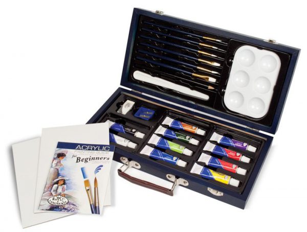 22 Piece Acrylic Paint And Brush Art Set In Box ACRY3000