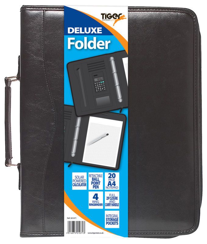 A2 A3 A4 Black Deluxe Executive Briefcase Conference Folder Ring  Portfolio 