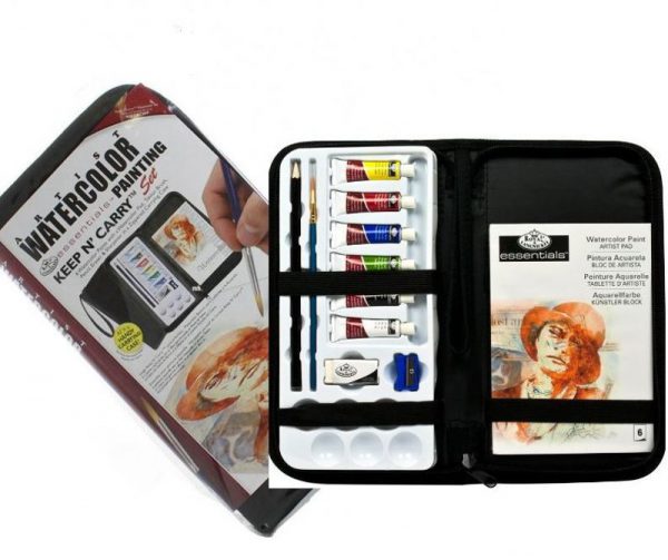 Watercolour Painting Set With Pad In Zip-up Carry Case