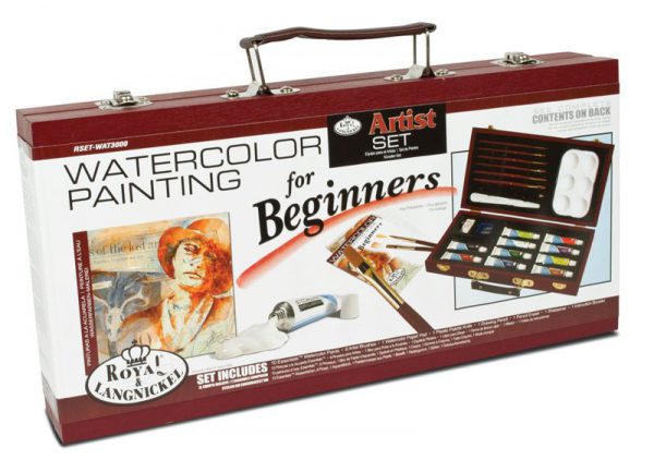 22 Piece Watercolour Paint And Brush Set In Box WAT3000