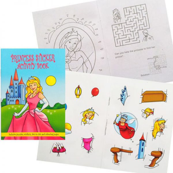 Childrens Princess Activity Sticker Book Party Favour - 3080-PRISAB-SPL1