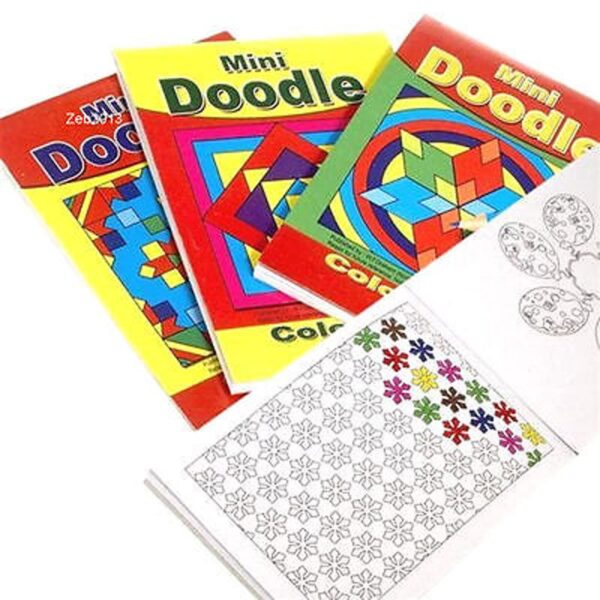 4 x Mini Children's Doodle Colouring Books 44 Designs Per Book - 3095-SPL1