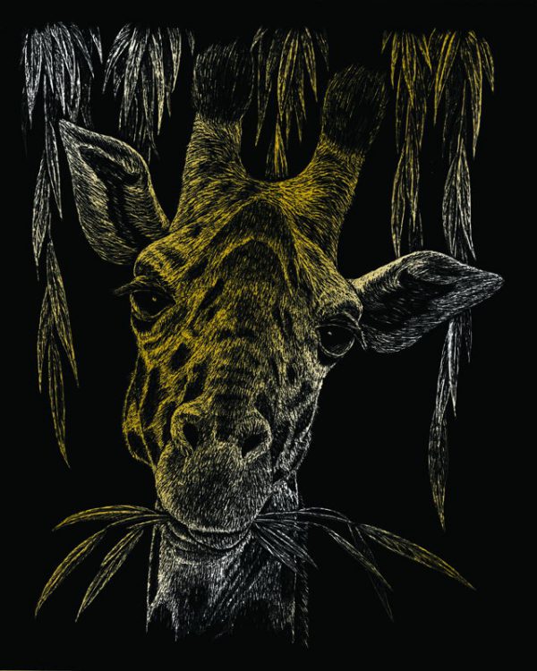 Giraffe Gold Foil Regular Size Engraving Art Scraperfoil