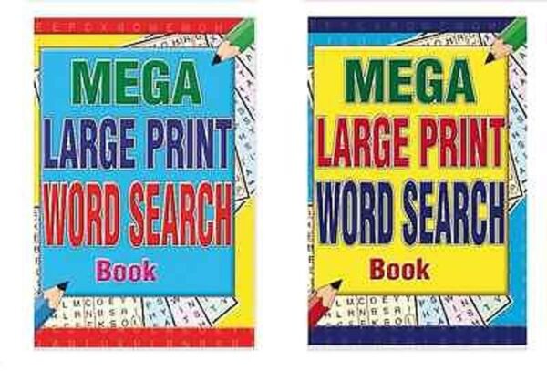 Set Of 2 Mega Large Print A4 Wordsearch Books 216 Page Series - 3180