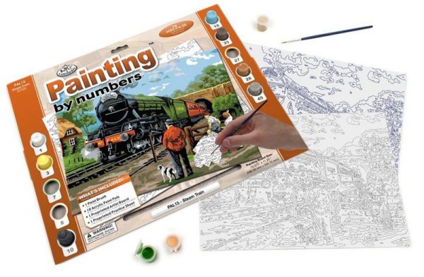 A3 Painting By Numbers Kit - Steam Train Pal15