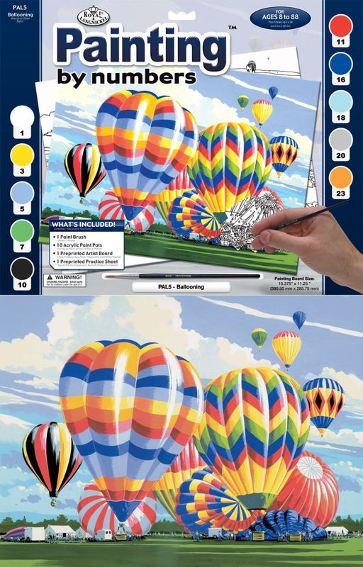 A3 Painting By Numbers Kit - Hot Air Balloons Pal5