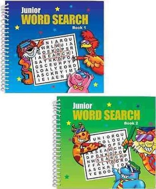Set Of 2 Junior Wordsearch Books Wiro Bound Pocket Travel Series - 3240