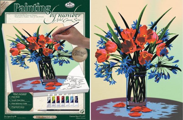 A4 Painting By Numbers Kit - Floral Still Life PCS2