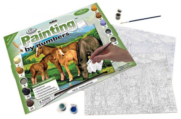 A3 Painting By Numbers Kit - Horses And Foals Pjl13