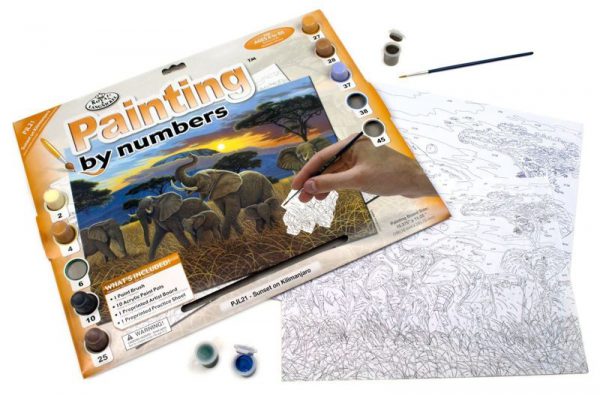 A3 Large Painting By Numbers Kit - Sunset Kilimanjaro Mountain Pjl21
