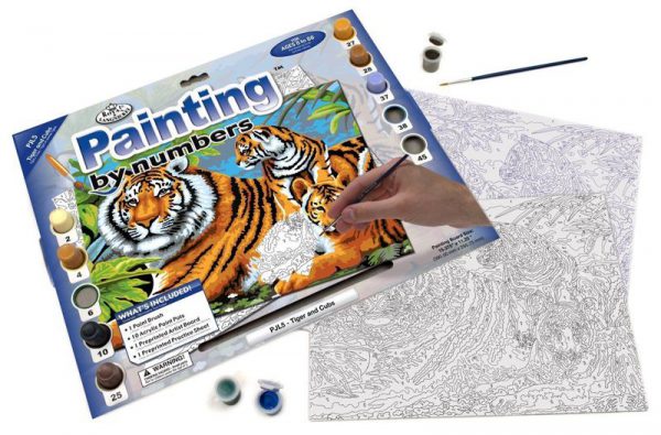 A3 Painting By Numbers Kit - Tiger And Cubs Pjl5