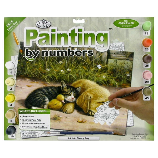 A3 Large Painting By Numbers Kit - Sleepy Day Pjl28