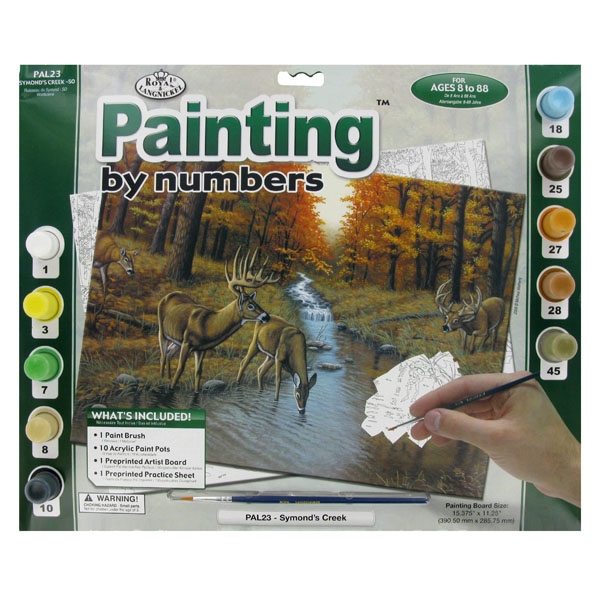 A3 Painting By Numbers Kit - Deer And Stag At Symonds Creek Pal23