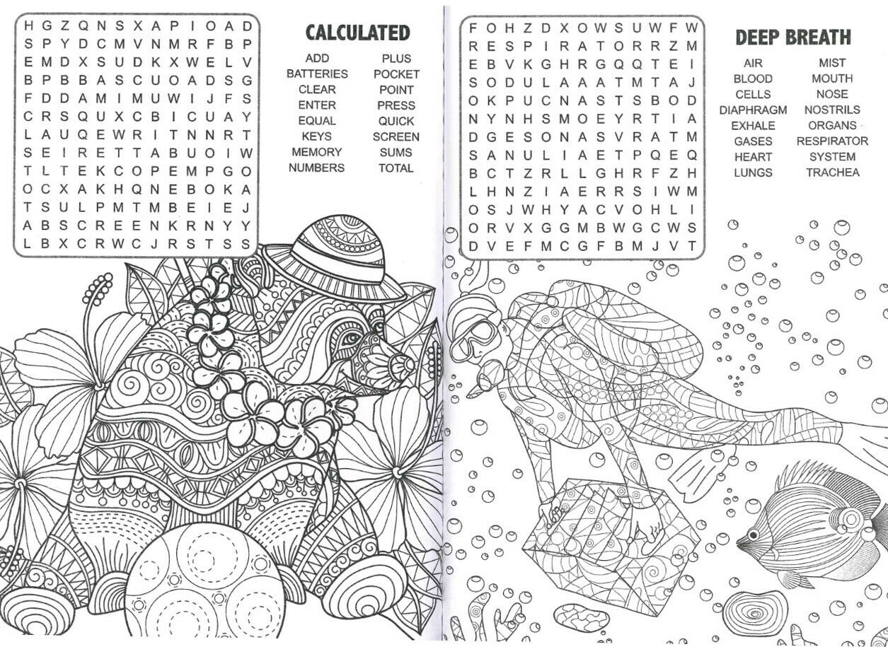 Activity　A5　Search　In　Relaxing　Word　Colouring　Puzzles　Books