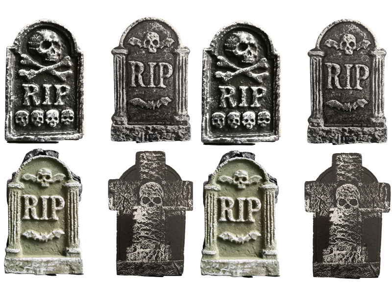 8 x Polystyrene Tombstones Gravestones Headstones Halloween ...
