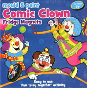 Children's Mould & Paint Clowns Fridge Magnets Craft Kit
