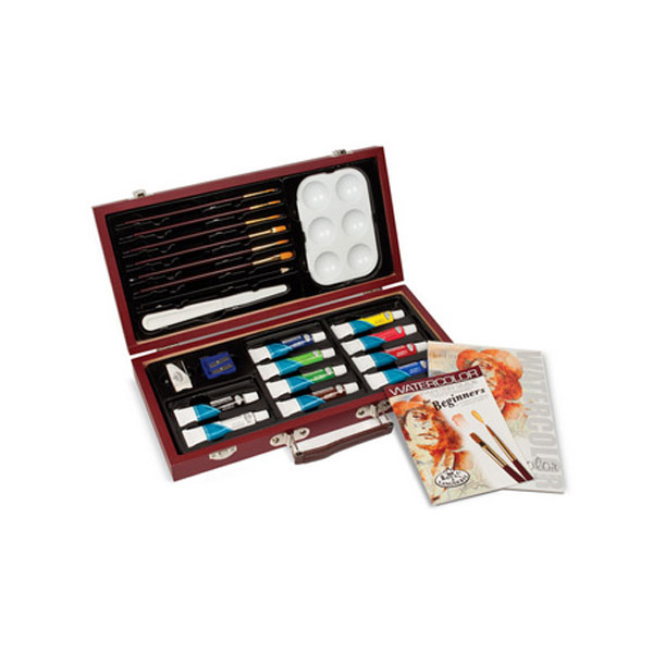 22 Piece Watercolour Paint And Brush Set In Box WAT3000