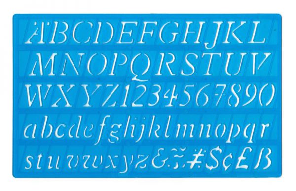 20mm Italic Letters Stencil Template With Alphabet And Numbers - 40006
