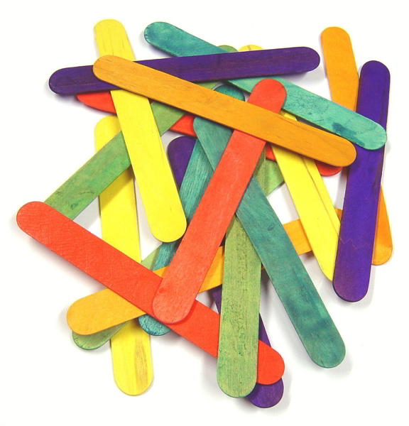 100 Jumbo Coloured Lolly Sticks 7069-100