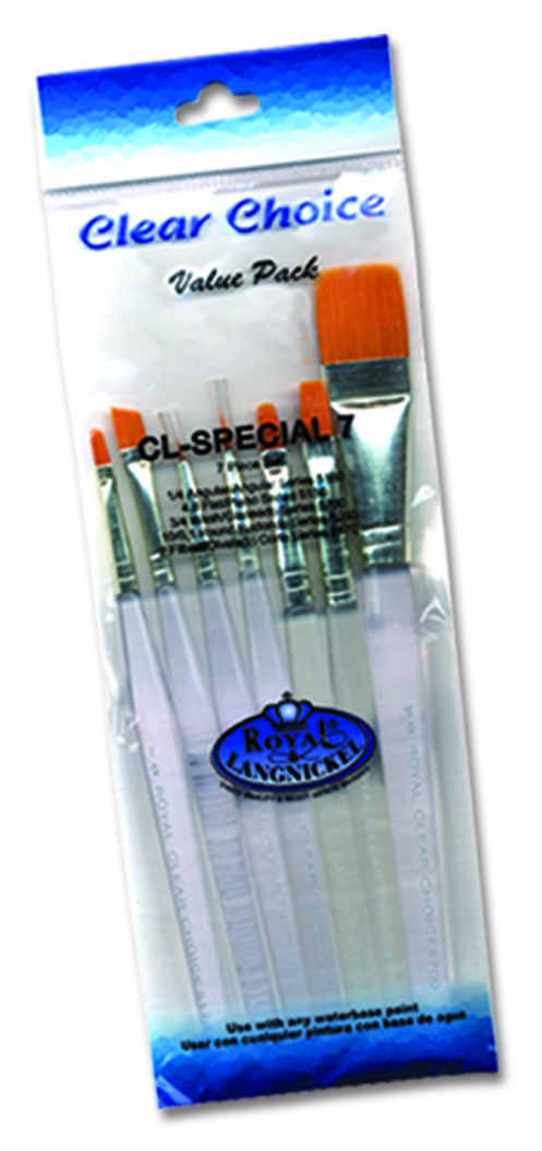 Clear Choice Range Artist Taklon Paint Brush Special Variety 7 Piece Set Cl-special7