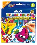 Amos Peelable Glass Paints Paint and Stain Kit with Outliners - Pk 6