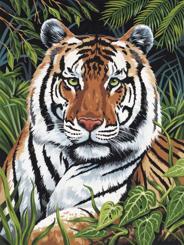 A4 Painting By Numbers Kit - Tiger In Hiding PCS4