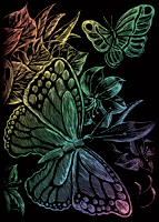 Butterflies Mini Rainbow Engraving Art Scraperfoil