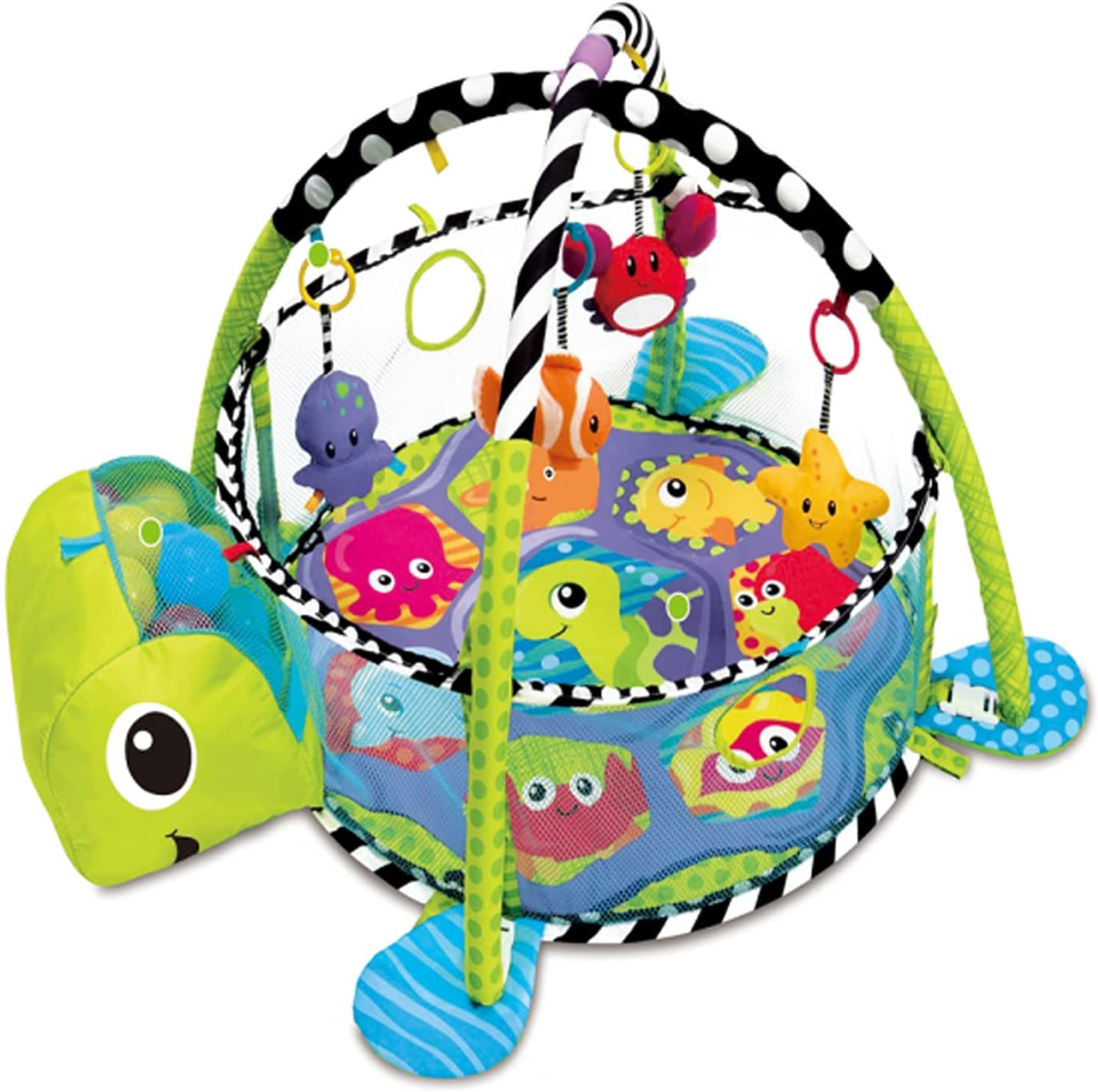 Turtle Baby Gym 3 in 1 Activity Play Floor Mat 30 Coloured Balls &Babies Playmat 
