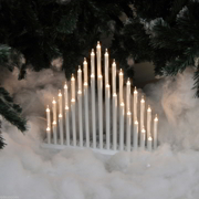 Electric Candle Bridge Christmas Decoration - White