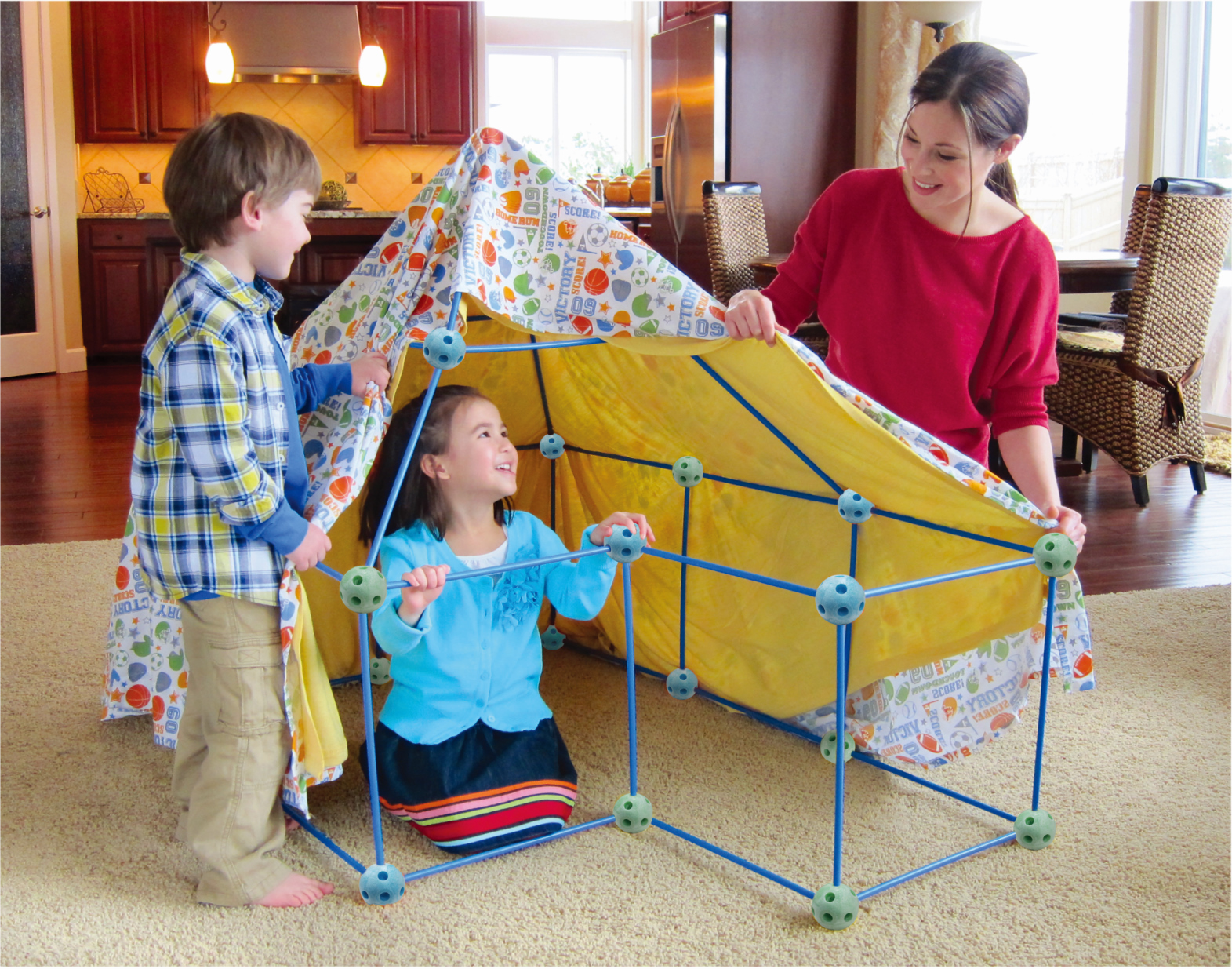 72 Piece Den Building Kit Kids Play Construction Fort Making Set