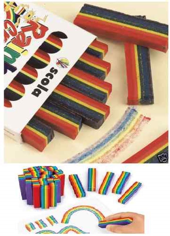 Pack Of 6 Rainbow Coloured Wax Crayons - CW68