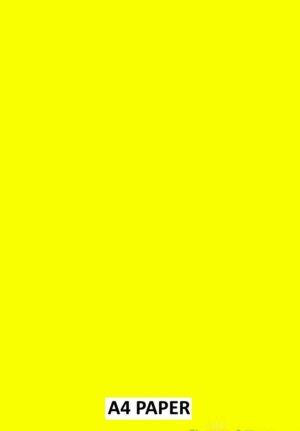 A4 Fluorescent Yellow Paper 80gsm Ream of 500 sheets